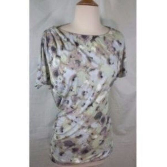 ANTHROPOLOGIE - Deletta Watercolor Ruched Asymmetrical Top XS - Picture 6 of 9